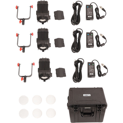 CAME-TV Boltzen 100W Fresnel Focusable LED Bi-Color 3-Light Kit
