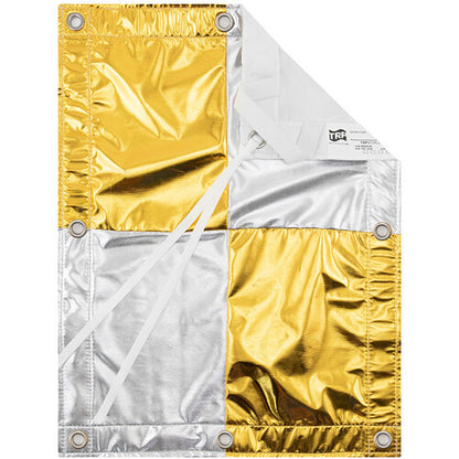Checkerboard Lamé (Silver/Gold, 8 x 8')